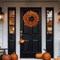 Artificial Fall Wreath 22 Inch Autumn Wreaths for Front Doors Orange Forsythia Wreath with Berries Fall foliage for indoor outdoor Thanksgiving Day Harvest Festival Home Party Holiday.